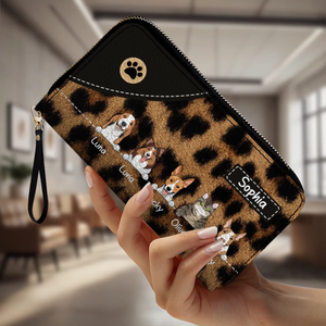 Leopard Print Wallet for Pet Lovers - Trendy Custom Artwork for Her - 89Prints