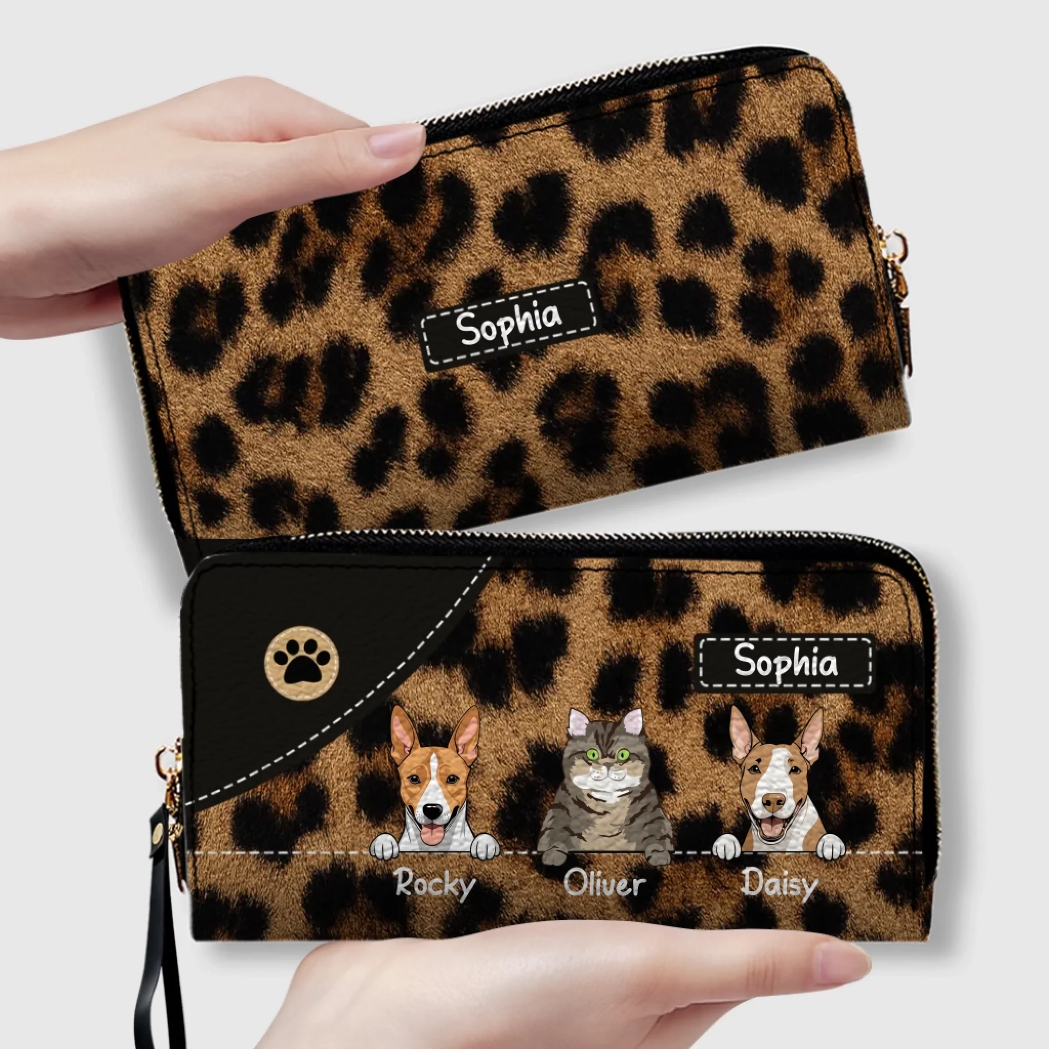 Leopard Print Wallet for Pet Lovers - Trendy Custom Artwork for Her - 89Prints