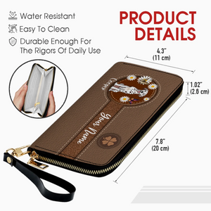 Daisy Floral Dog Leather Wallet – Personalized & Customized | 89Prints