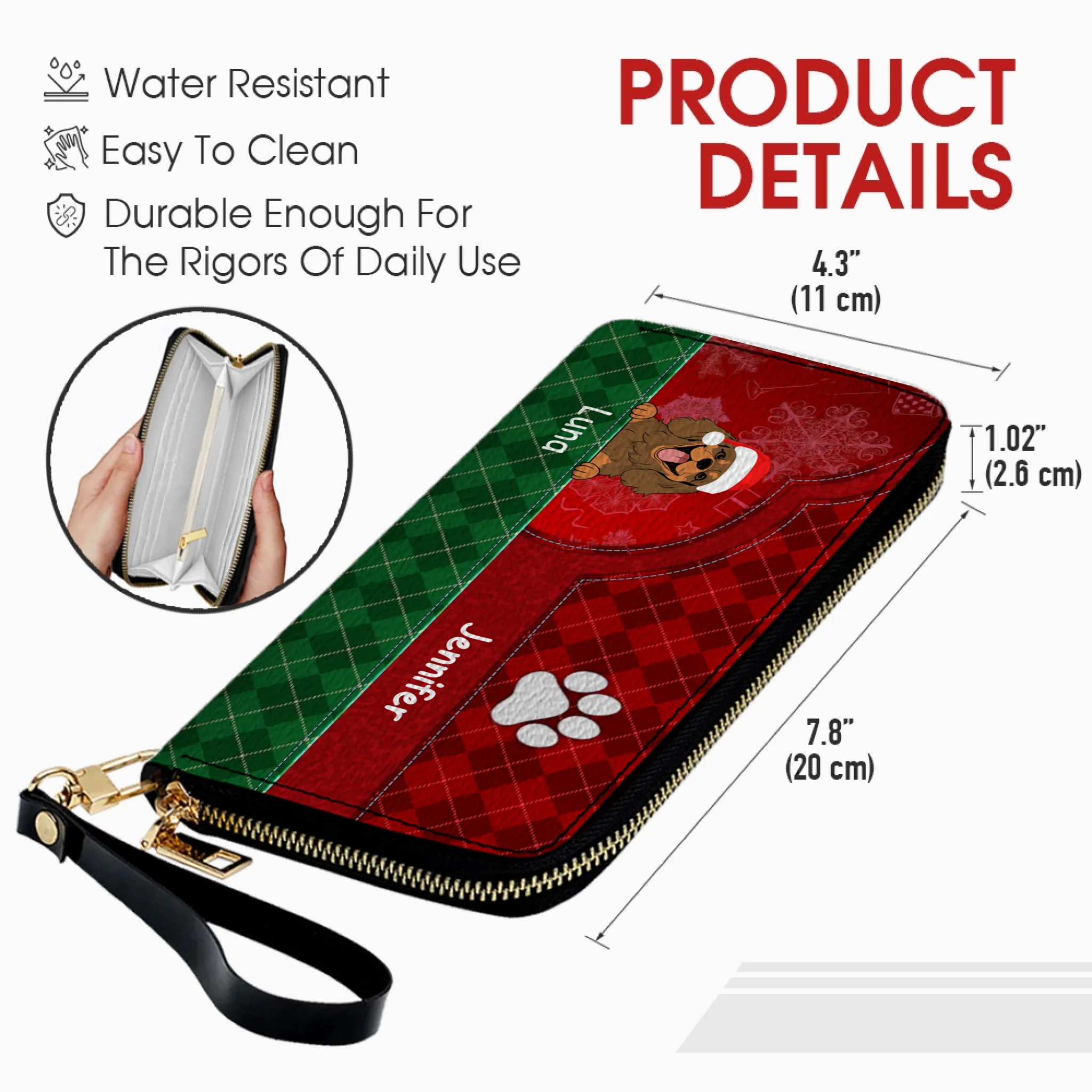 Personalized Leather Wallet – Christmas Gift for Pet Lovers | 89Prints