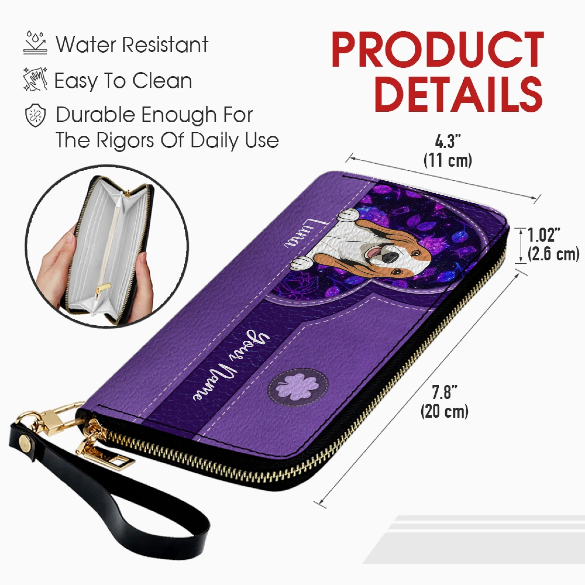 Vintage Floral Pattern Leather Wallet – Customized Gift | 89Prints