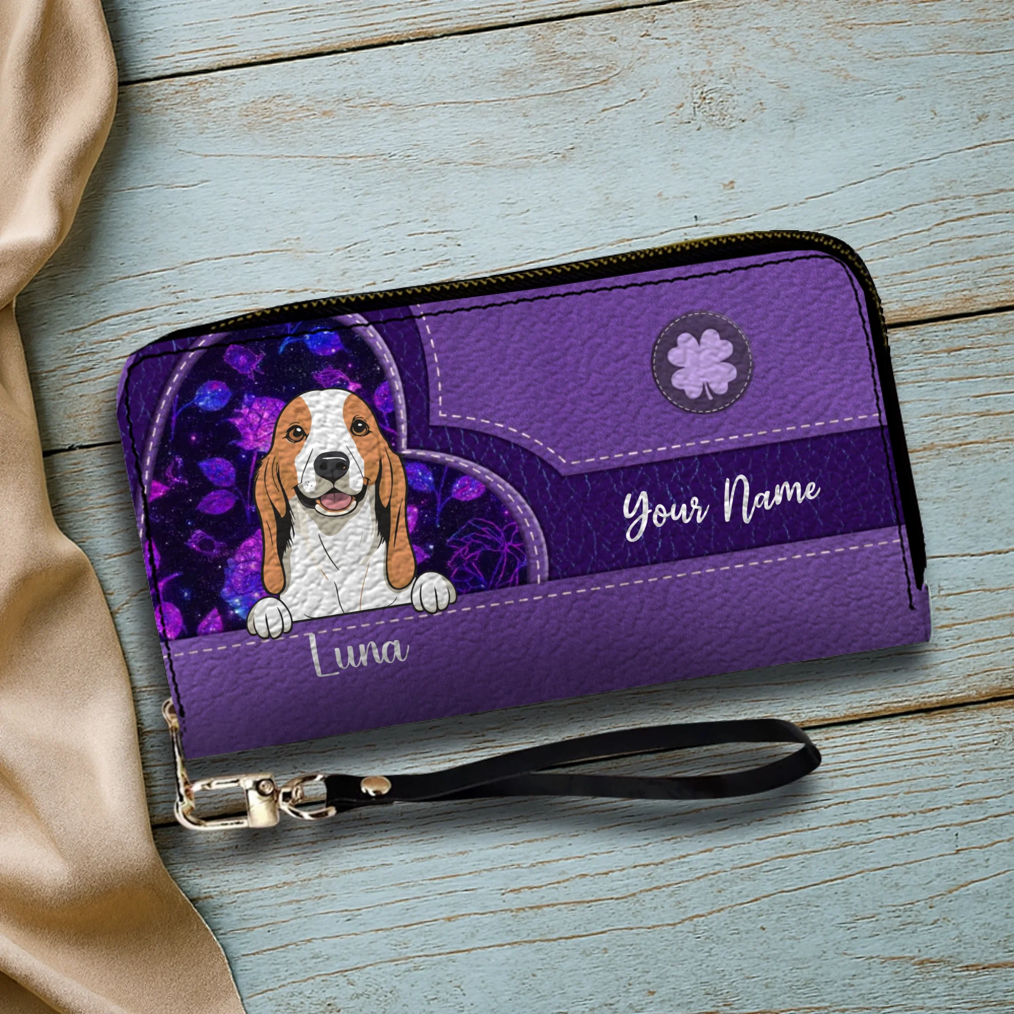 Vintage Floral Pattern Leather Wallet – Customized Gift | 89Prints