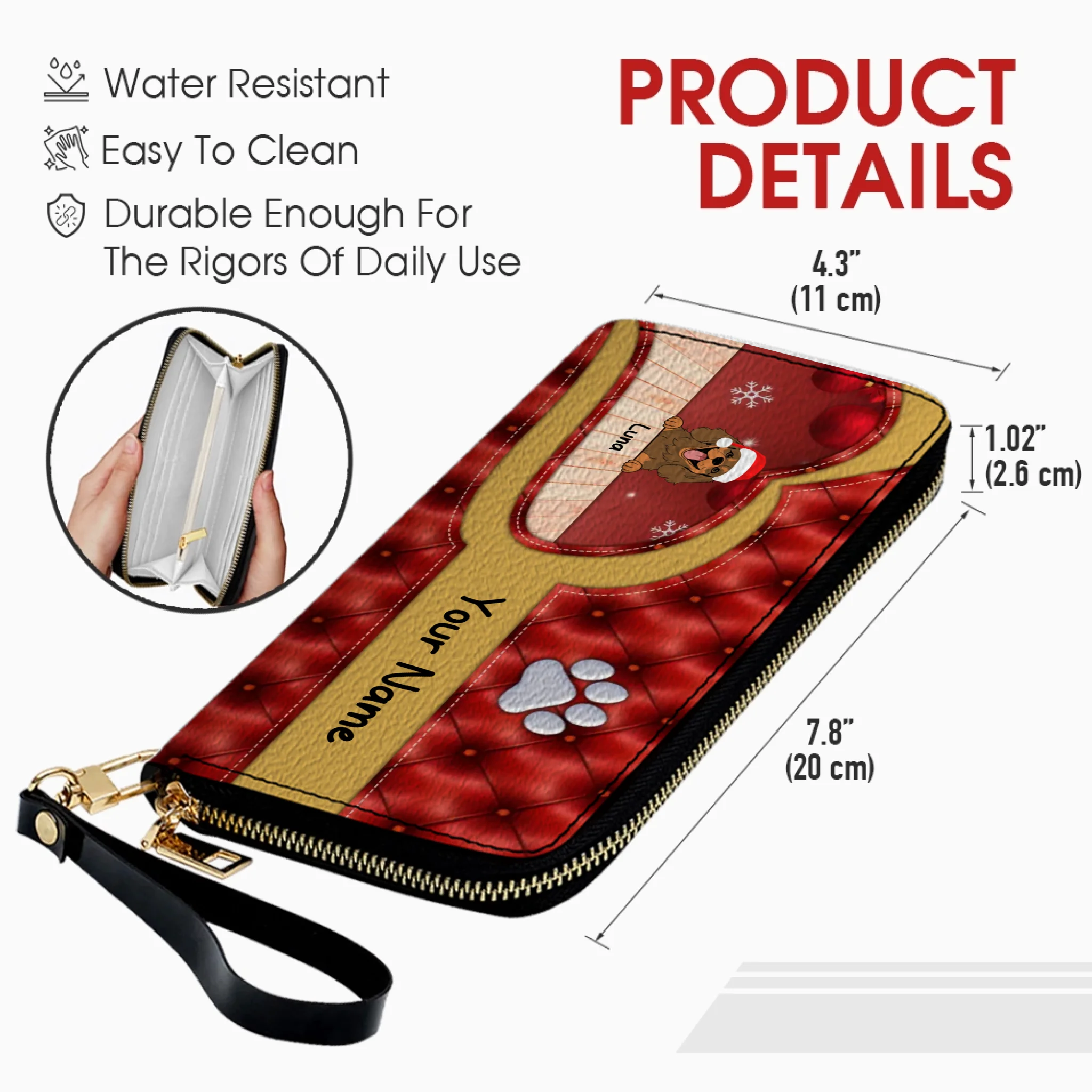 Cozy Christmas Leather Wallet – Custom Gift | 89Prints