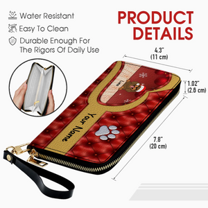 Cozy Christmas Leather Wallet – Custom Gift | 89Prints