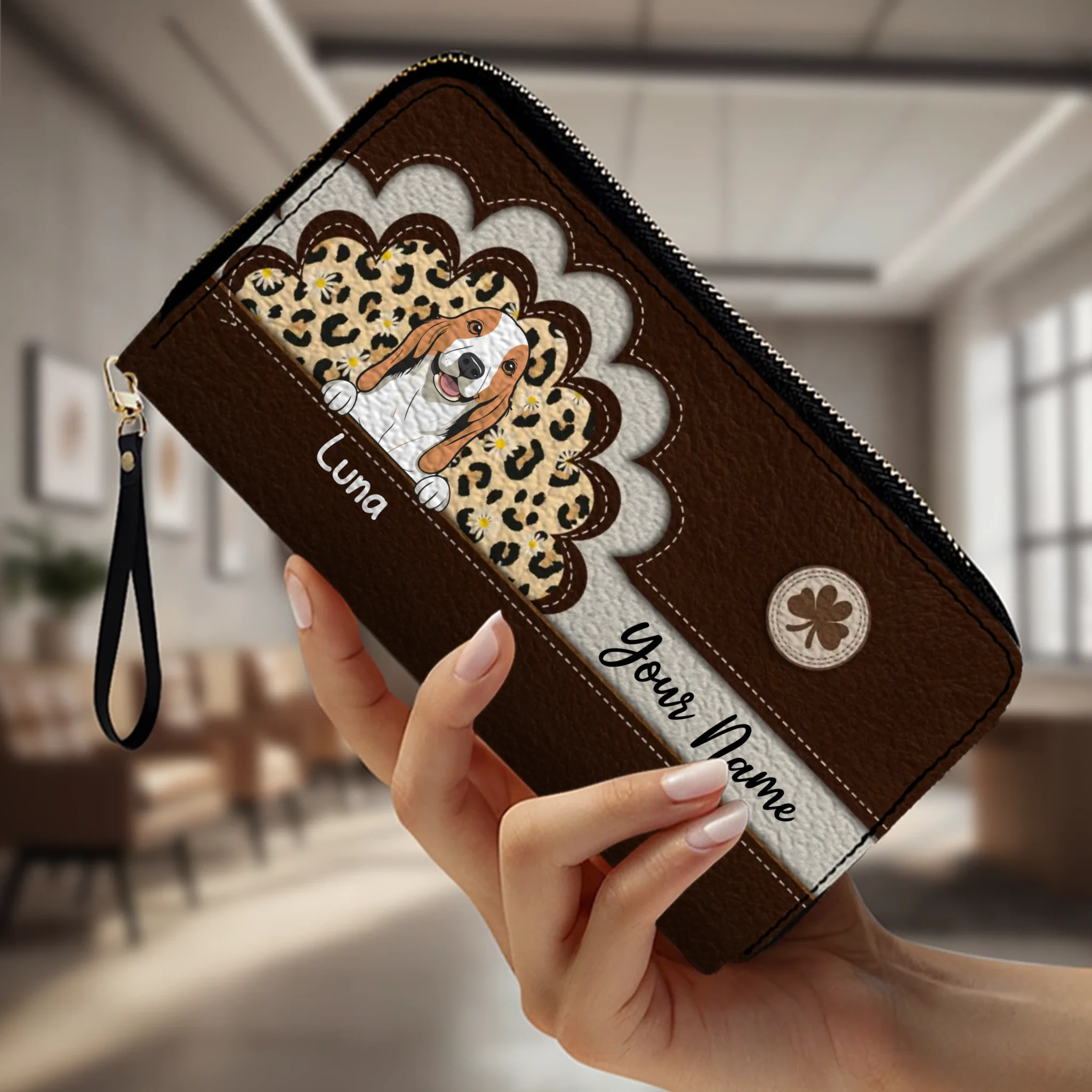 Custom Leather Wallet for Pet Moms or Dads – Personalized Gift - 89Prints