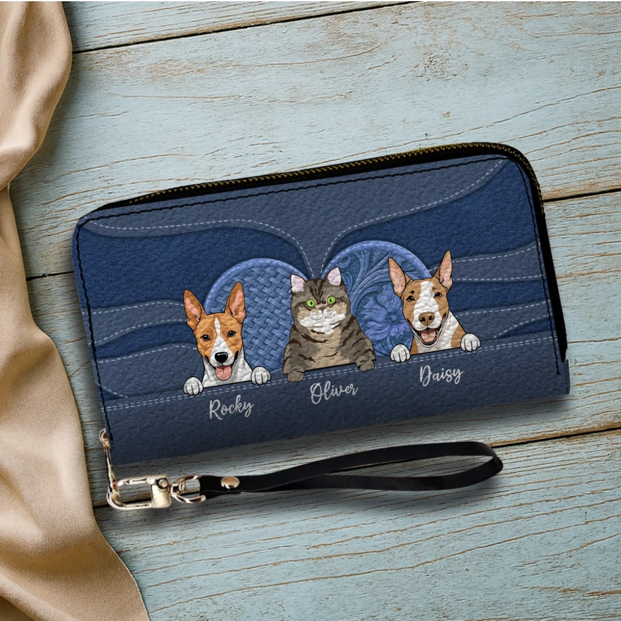 Minimalist Leather Wallet for Pet Lovers – Personalized Gift - 89Prints