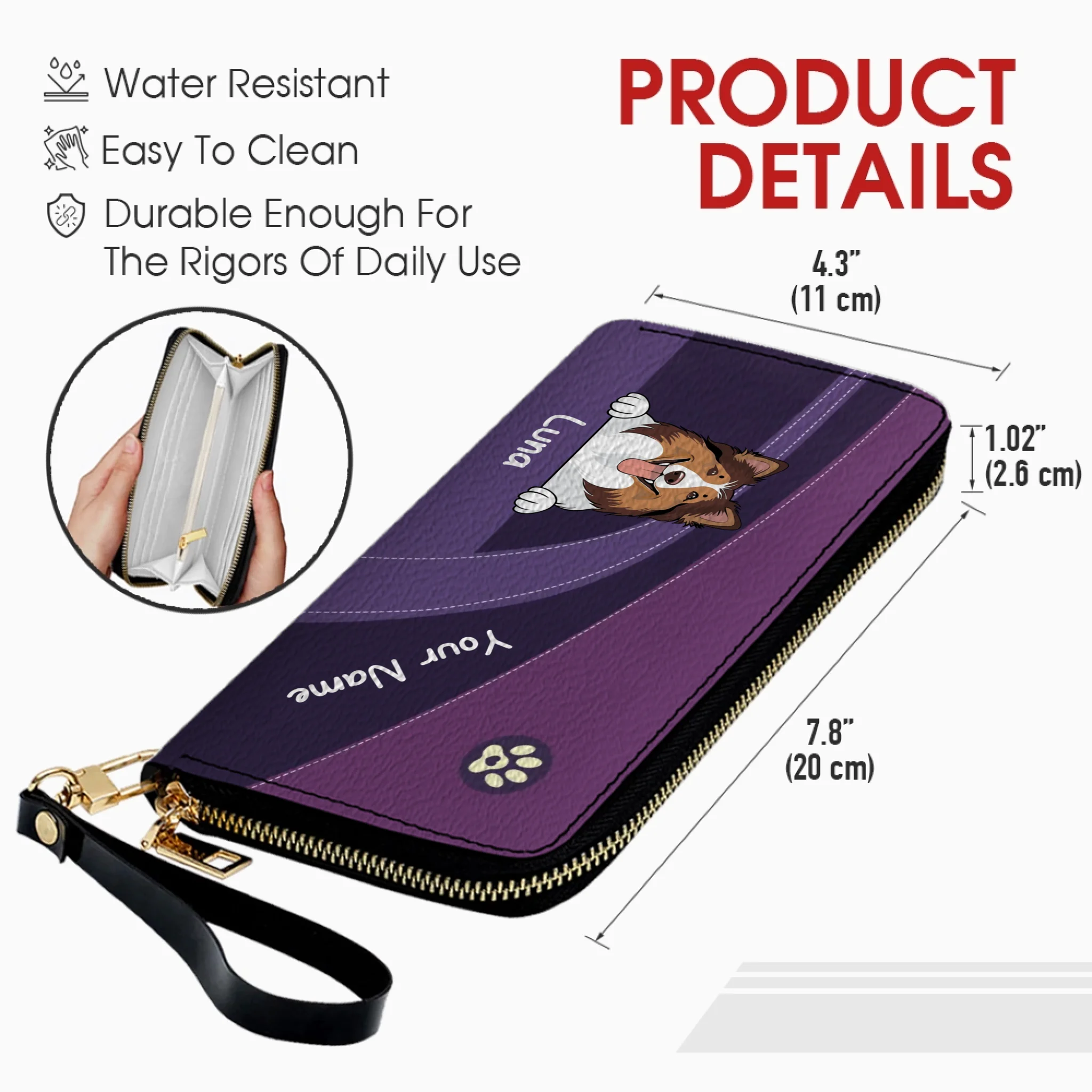 Funny Dog Dad Wallet – Customized Pet Portrait Wallet | 89Prints