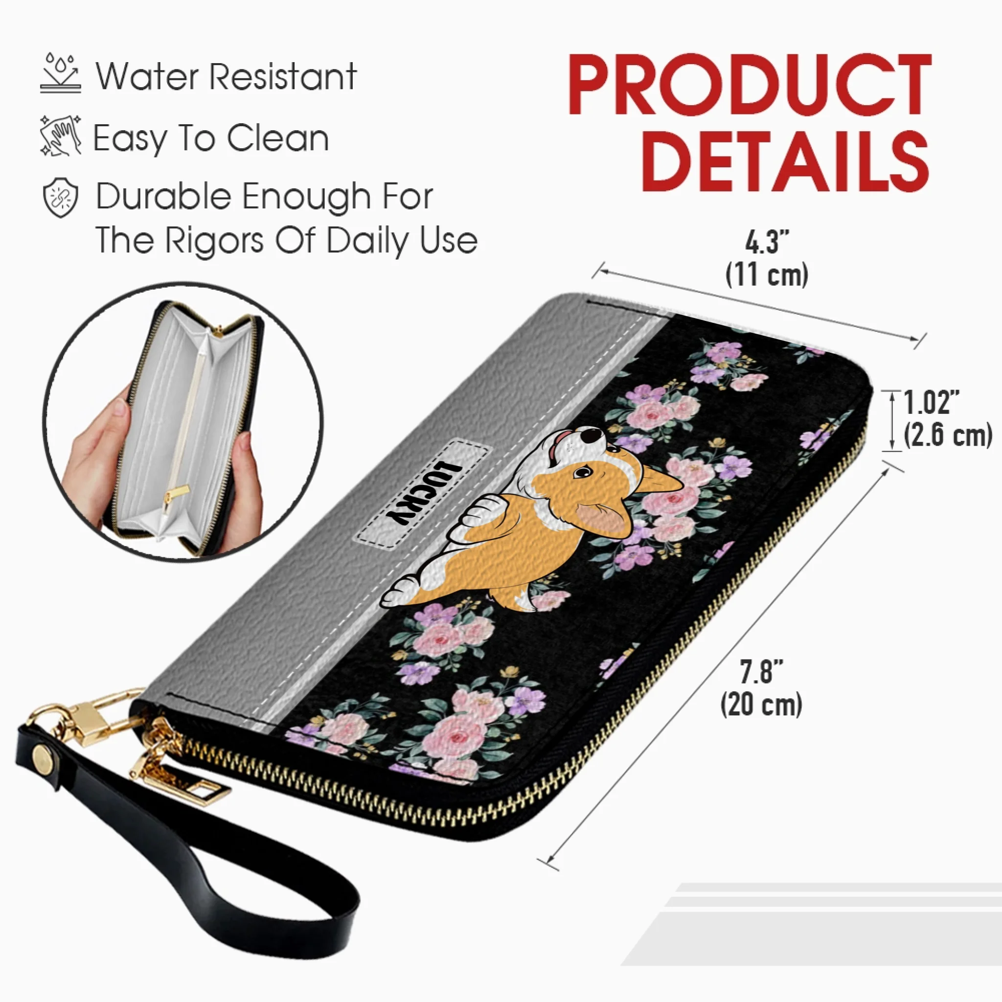 Personalized Dog Wallet – Custom Lying Dog Portrait Wallet | 89Print