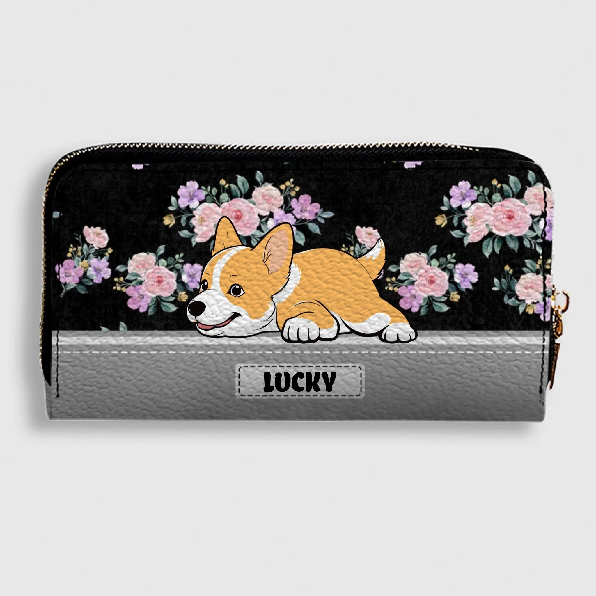 Personalized Dog Wallet – Custom Lying Dog Portrait Wallet | 89Print