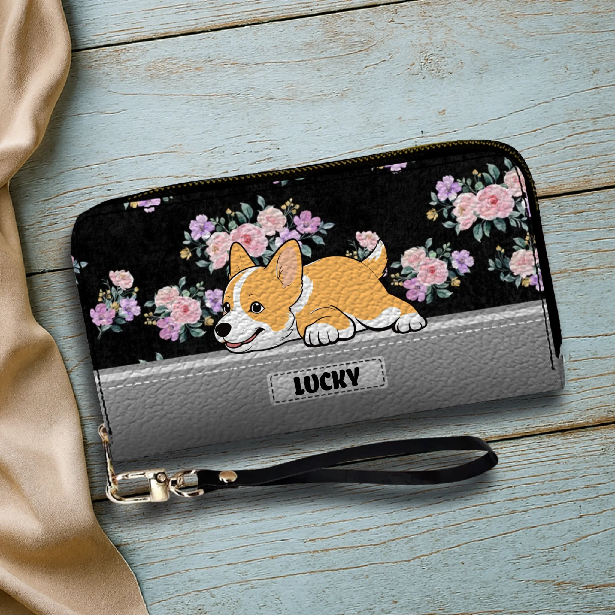 Personalized Dog Wallet – Custom Lying Dog Portrait Wallet | 89Print