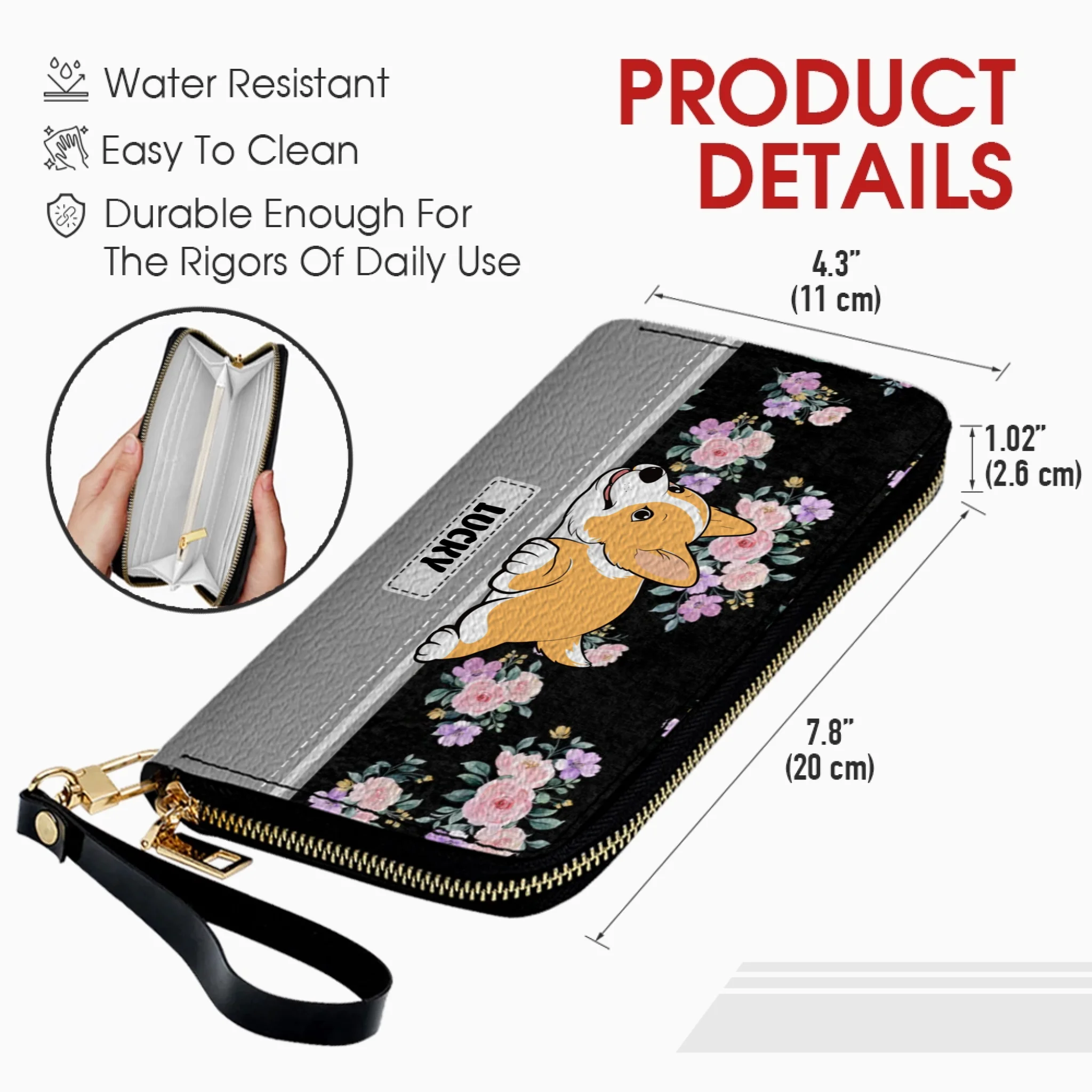 Personalized Dog Wallet – Custom Lying Dog Portrait Wallet | 89Print