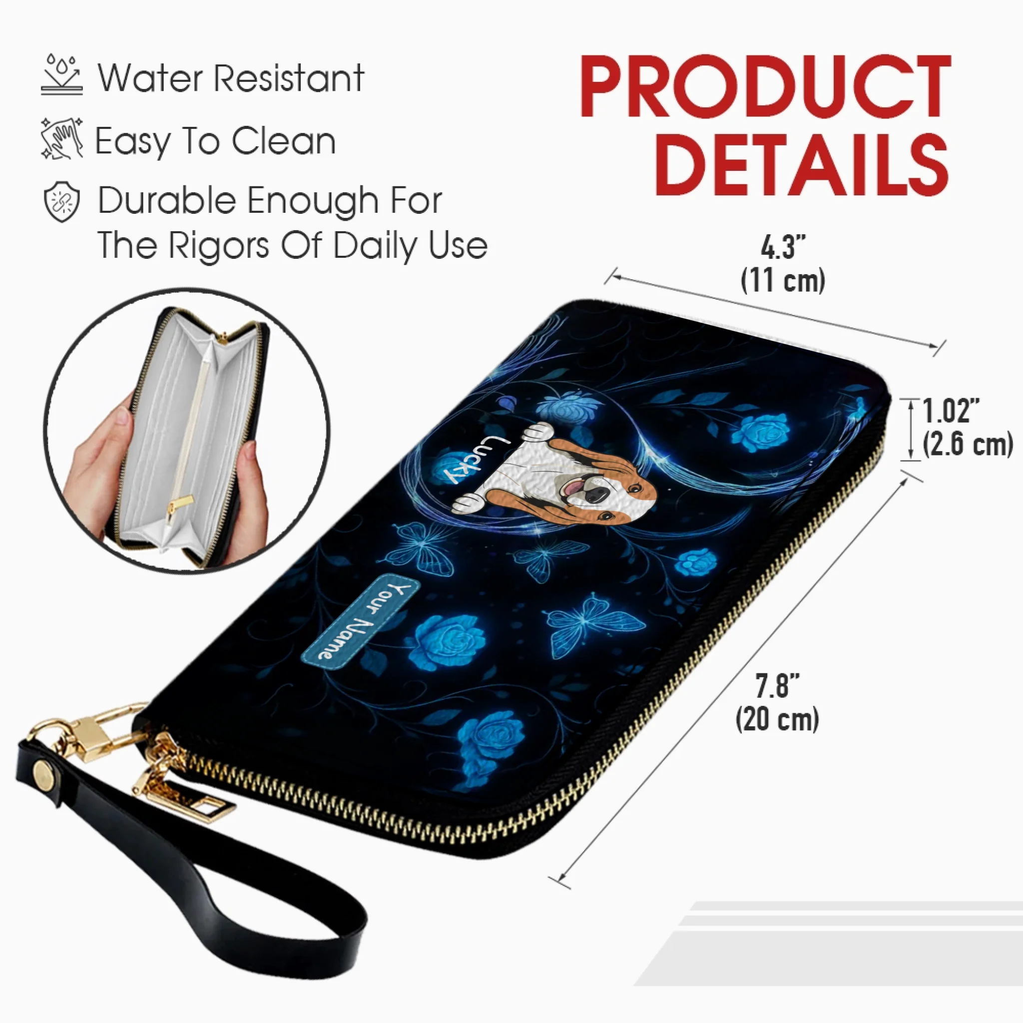 Blue Glow Fantasy Pet Wallet – Personalized Dogs & Cats Wallets | 89Prints