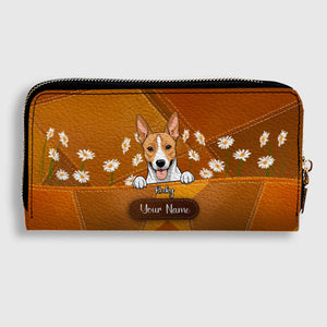 Floral Personalized Pet Wallet – Custom Dog & Cat Portrait with Flowers | 89Prints