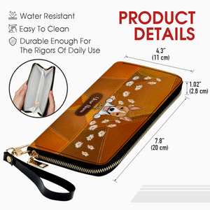 Floral Personalized Pet Wallet – Custom Dog & Cat Portrait with Flowers | 89Prints