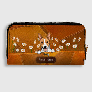 Floral Personalized Pet Wallet – Custom Dog & Cat Portrait with Flowers | 89Prints