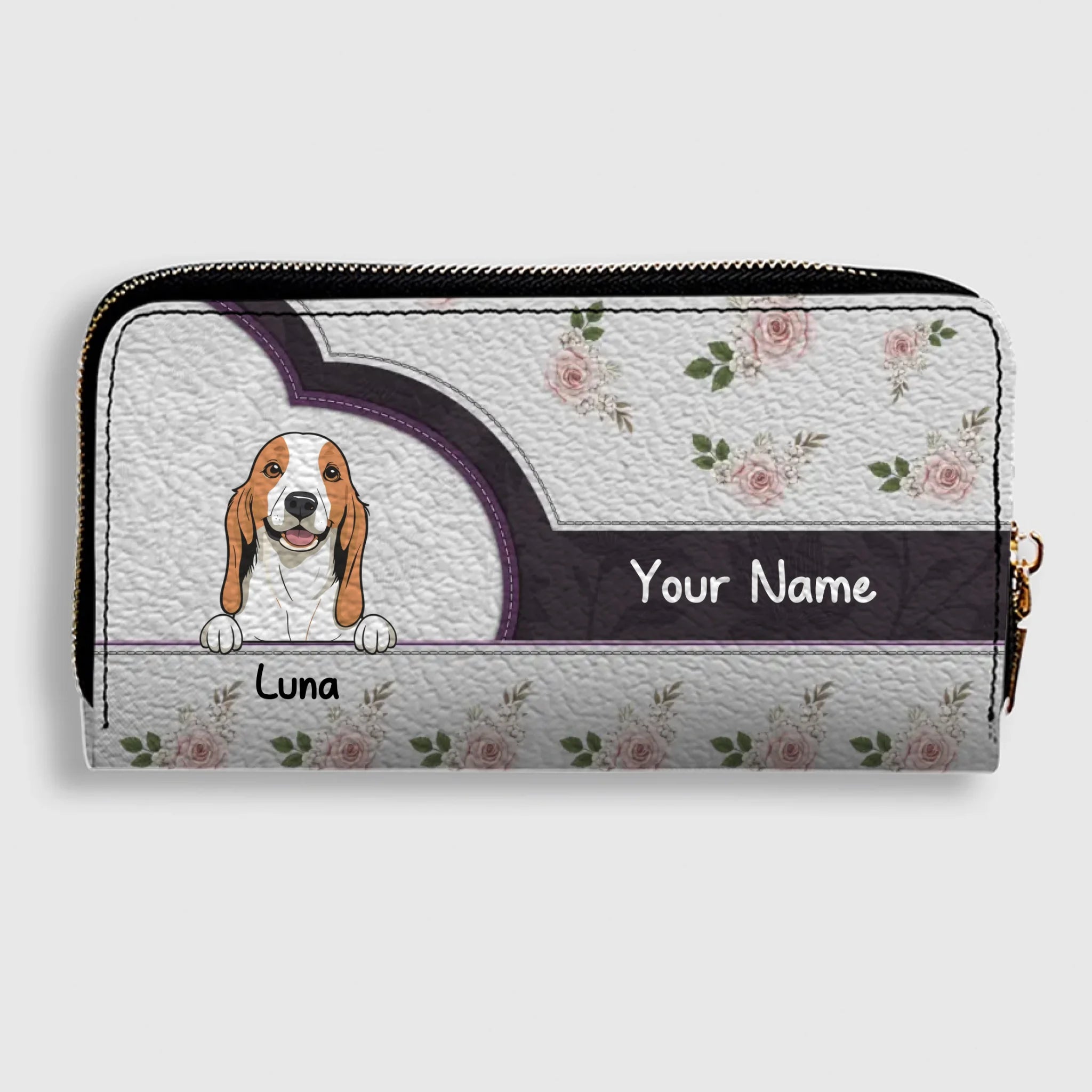 Rose Personalized Pet Wallet – Custom Dog & Cat Portrait Wallet | 89Prints