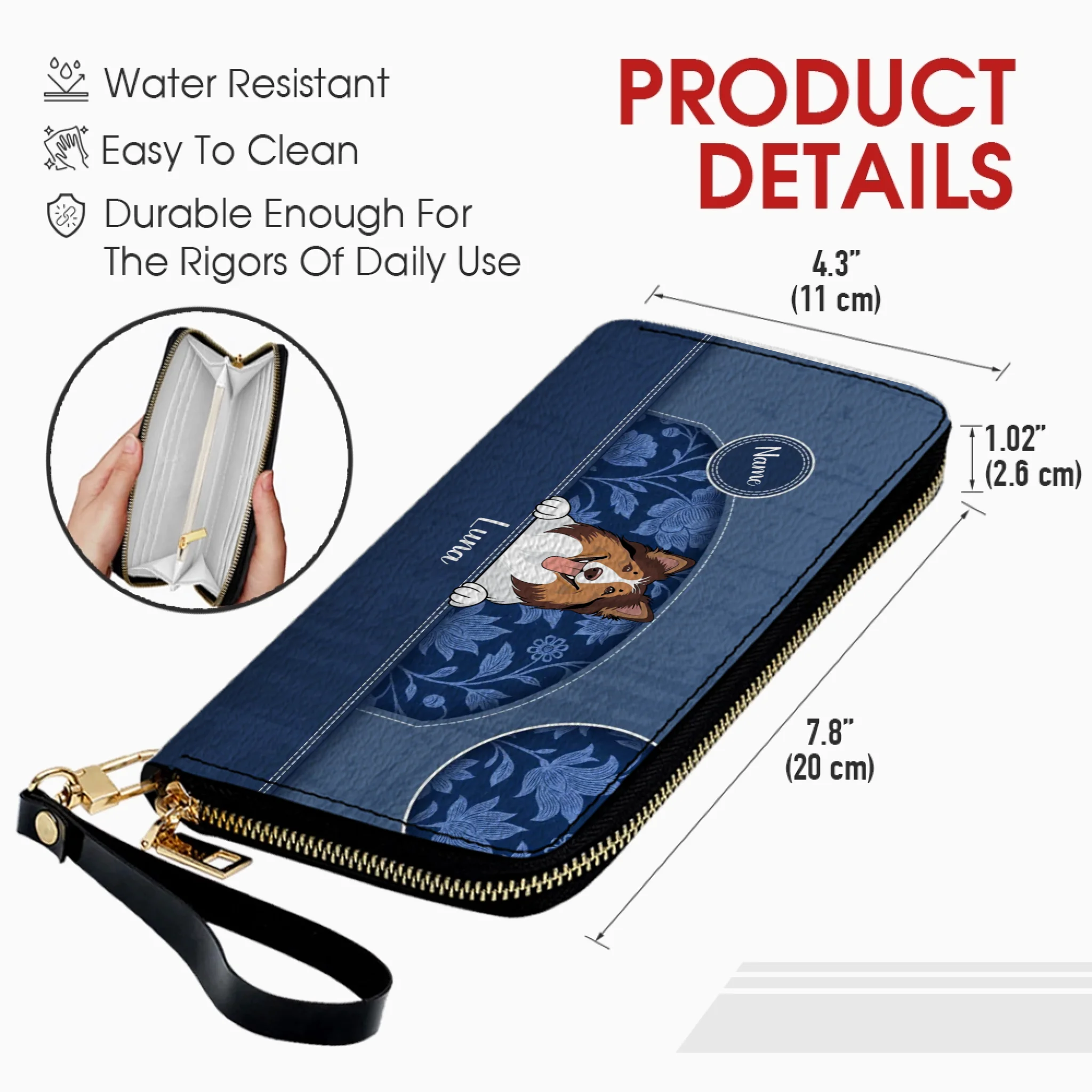 Custom Dog Lover Wallet – Personalized Leather Long Wallet - 89Prints