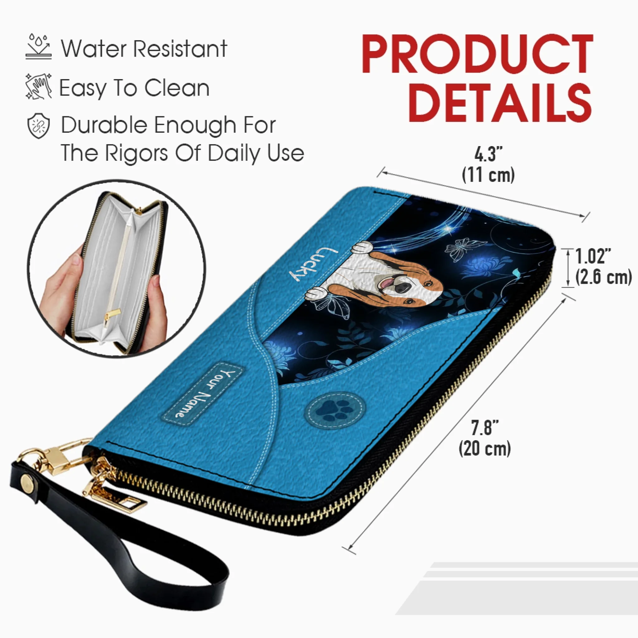 Customized Pet Wallet – Select Text, Color & Pet Count | 89Prints