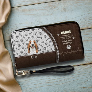 Custom Dog Leather Long Wallet – Add Your Cute Pup & Personalized Name, Perfect Gift for Pet Lovers - 89Prints