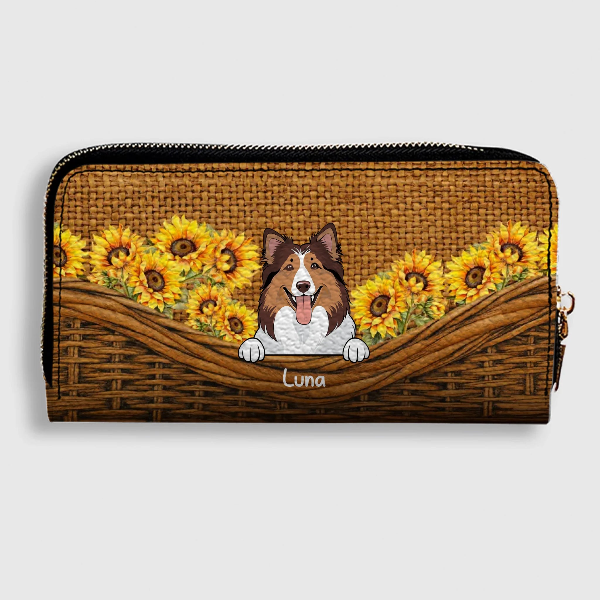 Sunflower Pet Wallet – Personalized Multi-Pet Design with Custom Name | 89Prints