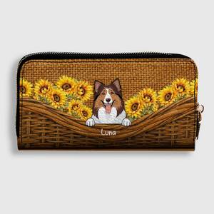 Sunflower Pet Wallet – Personalized Multi-Pet Design with Custom Name | 89Prints