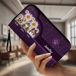 Custom Pet Long Wallet – Dog Lover Gift with Dog Breed & Personalized Names - 89Prints