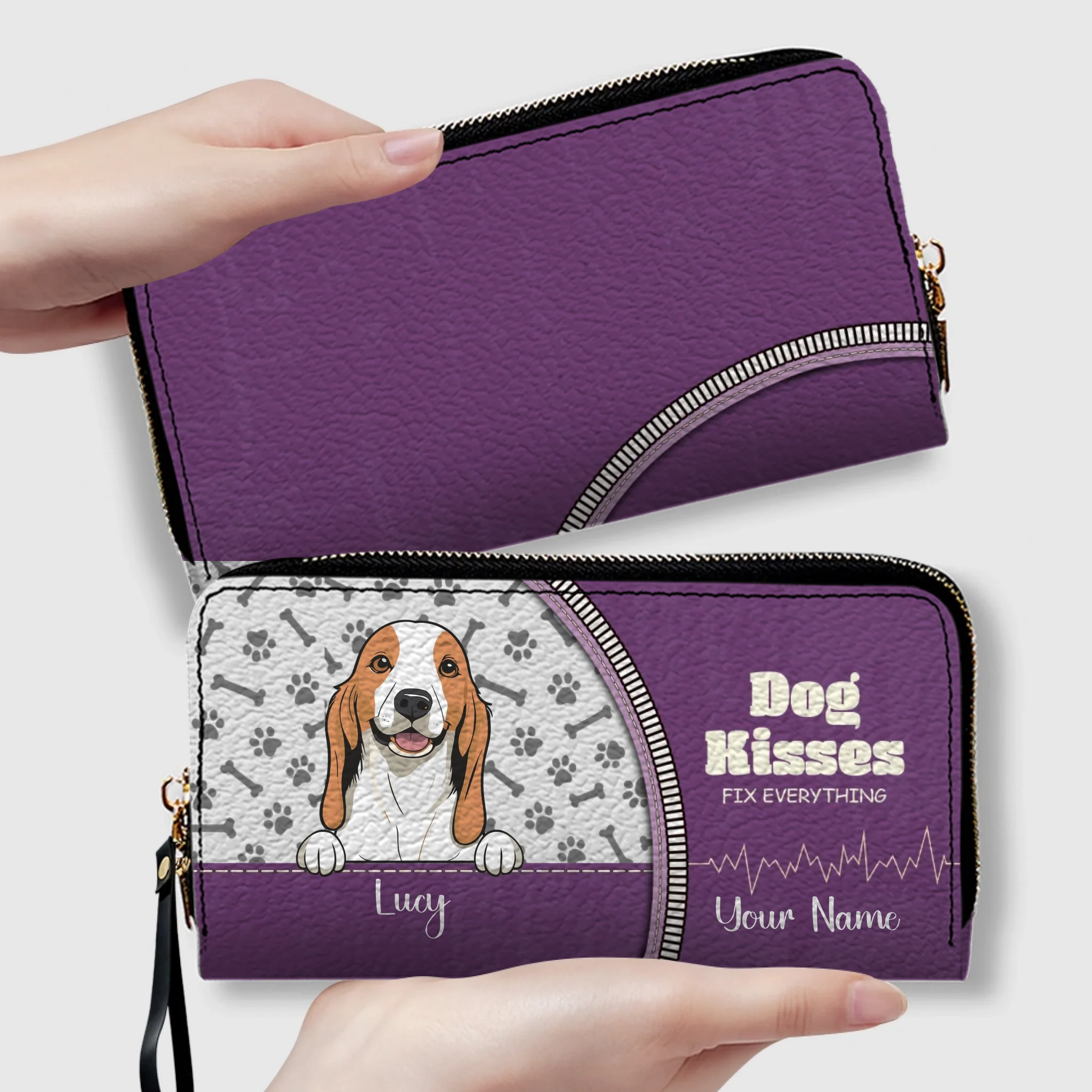 Custom Pet Portrait Wallet – Personalized Dogs, Multiple Colors | 89Prints