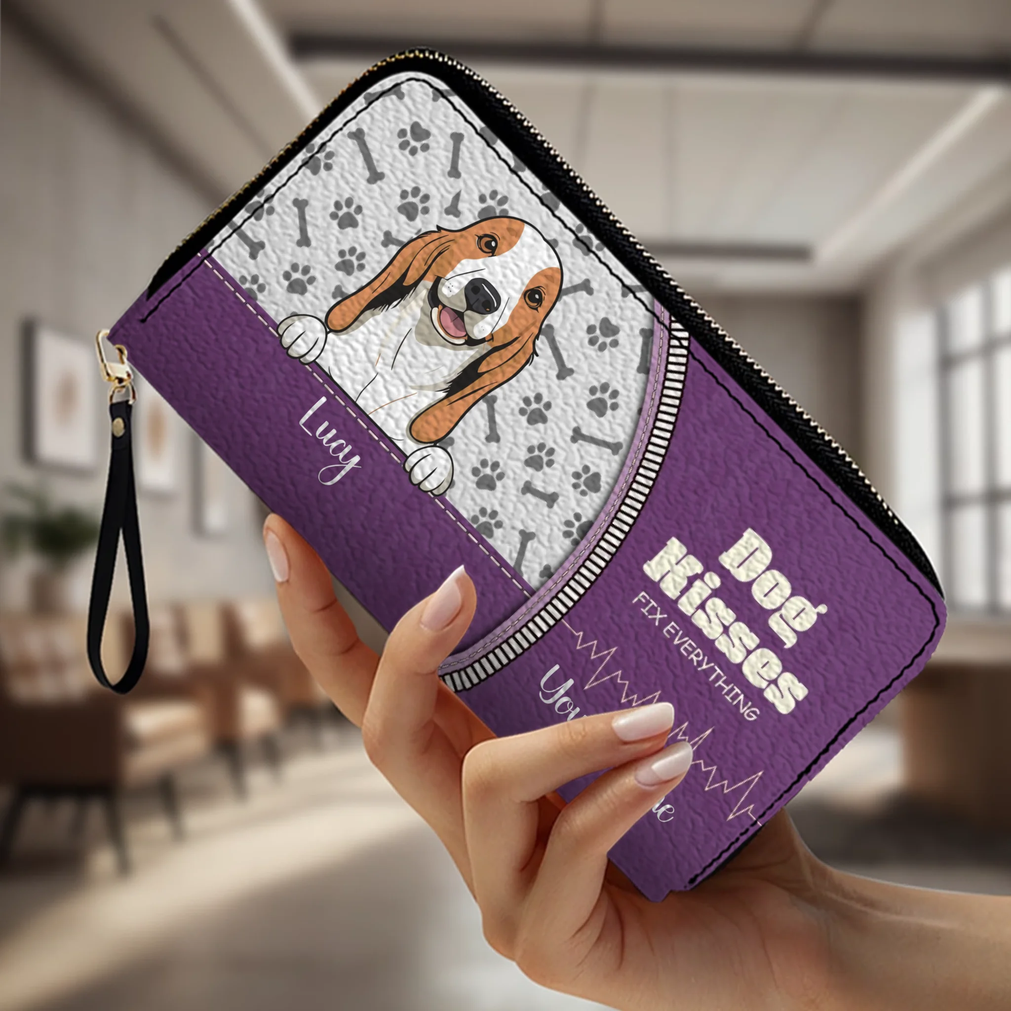 Custom Pet Portrait Wallet – Personalized Dogs, Multiple Colors | 89Prints