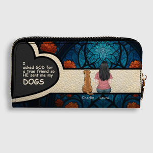 “God Sent Me My Dogs” - Personalized Dog Wallet For Dog Lovers - 89Prints