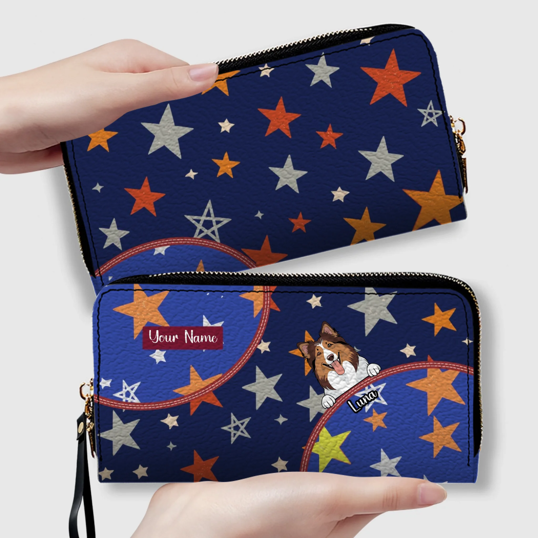 Personalized Gift For Pet Lovers – Star Pattern Dog & Cat Wallet | 89Prints