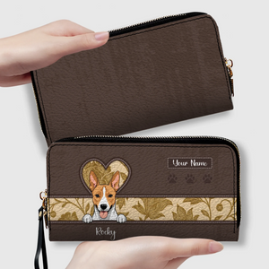 Vintage Pet Leather Wallet – Personalized Dogs & Cats | Custom Name | 89Prints