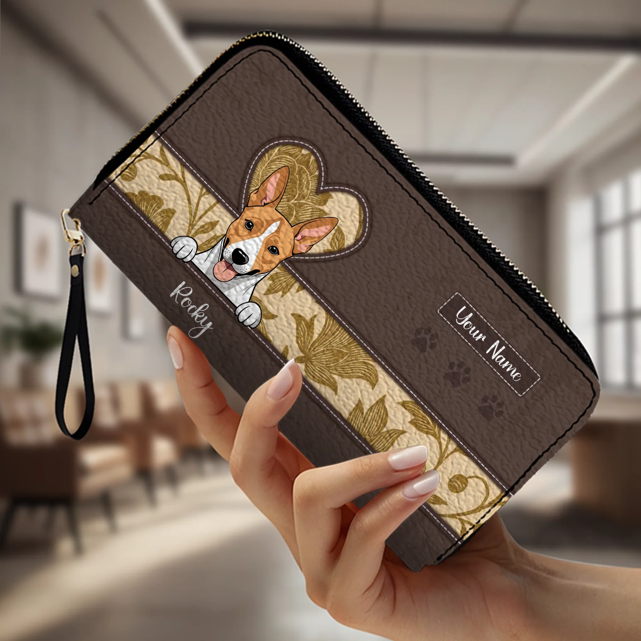 Vintage Pet Leather Wallet – Personalized Dogs & Cats | Custom Name | 89Prints