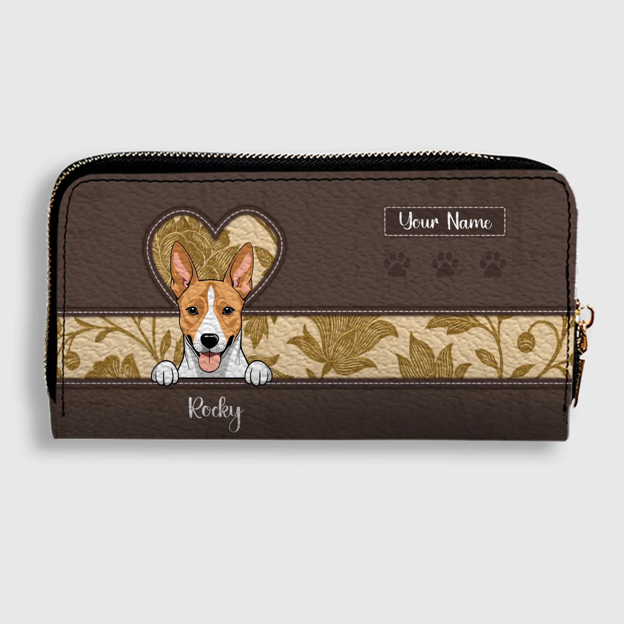 Vintage Pet Leather Wallet – Personalized Dogs & Cats | Custom Name | 89Prints