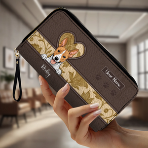 Vintage Pet Leather Wallet – Personalized Dogs & Cats | Custom Name | 89Prints