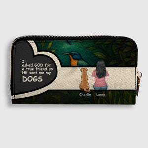 Personalized Dog Wallet – “God Sent Me My Dogs” Custom Pet Lover Gift | 89Prints