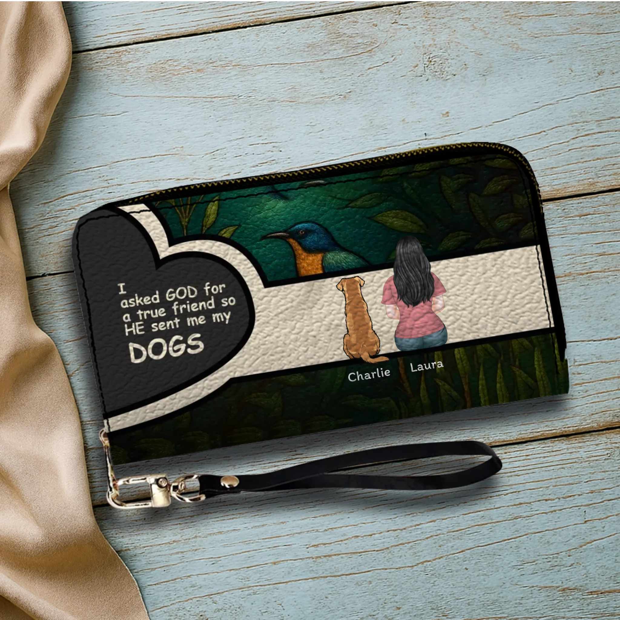 Personalized Dog Wallet – “God Sent Me My Dogs” Custom Pet Lover Gift | 89Prints