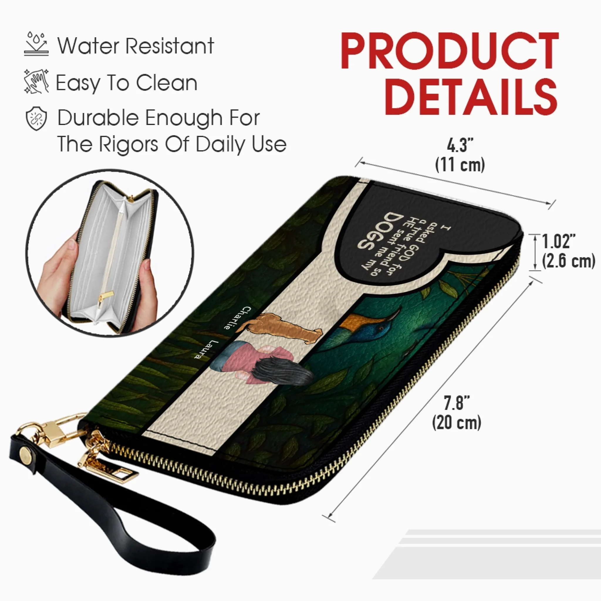 Personalized Dog Wallet – “God Sent Me My Dogs” Custom Pet Lover Gift | 89Prints