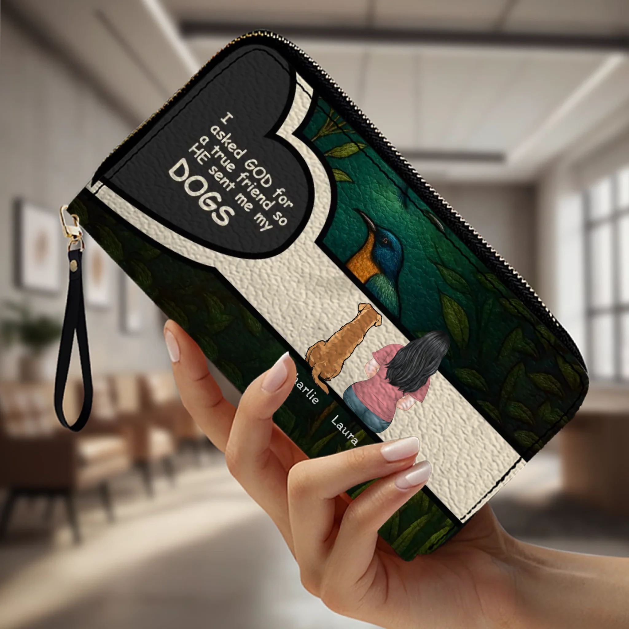 Personalized Dog Wallet – “God Sent Me My Dogs” Custom Pet Lover Gift | 89Prints