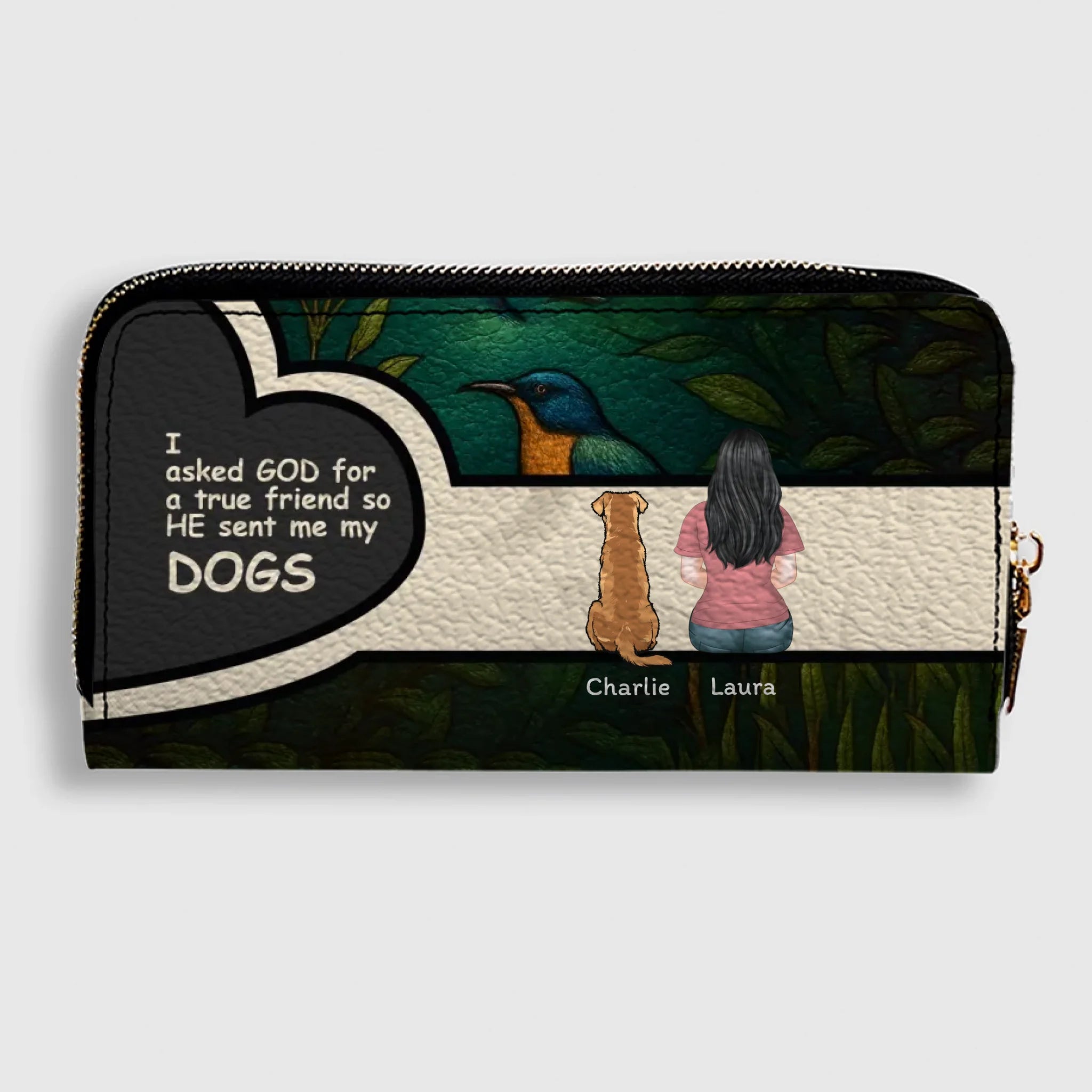Personalized Dog Wallet – “God Sent Me My Dogs” Custom Pet Lover Gift | 89Prints