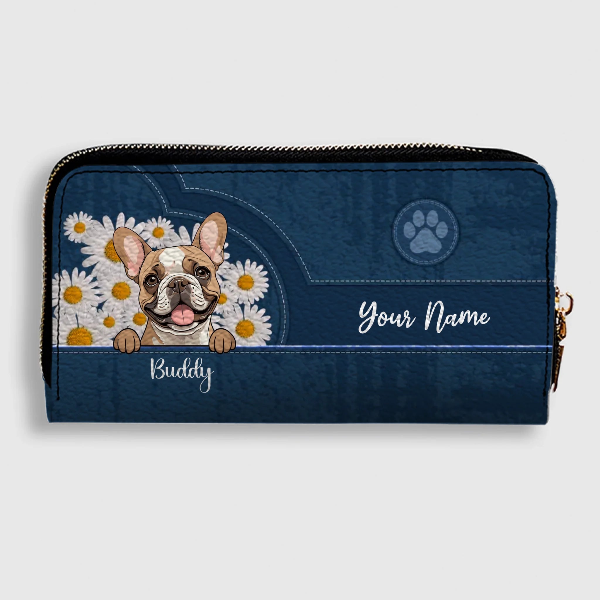 Personalized Daisy Flower Pet Wallet – Custom Dog & Cat Wallet for Pet Lovers | 89Prints