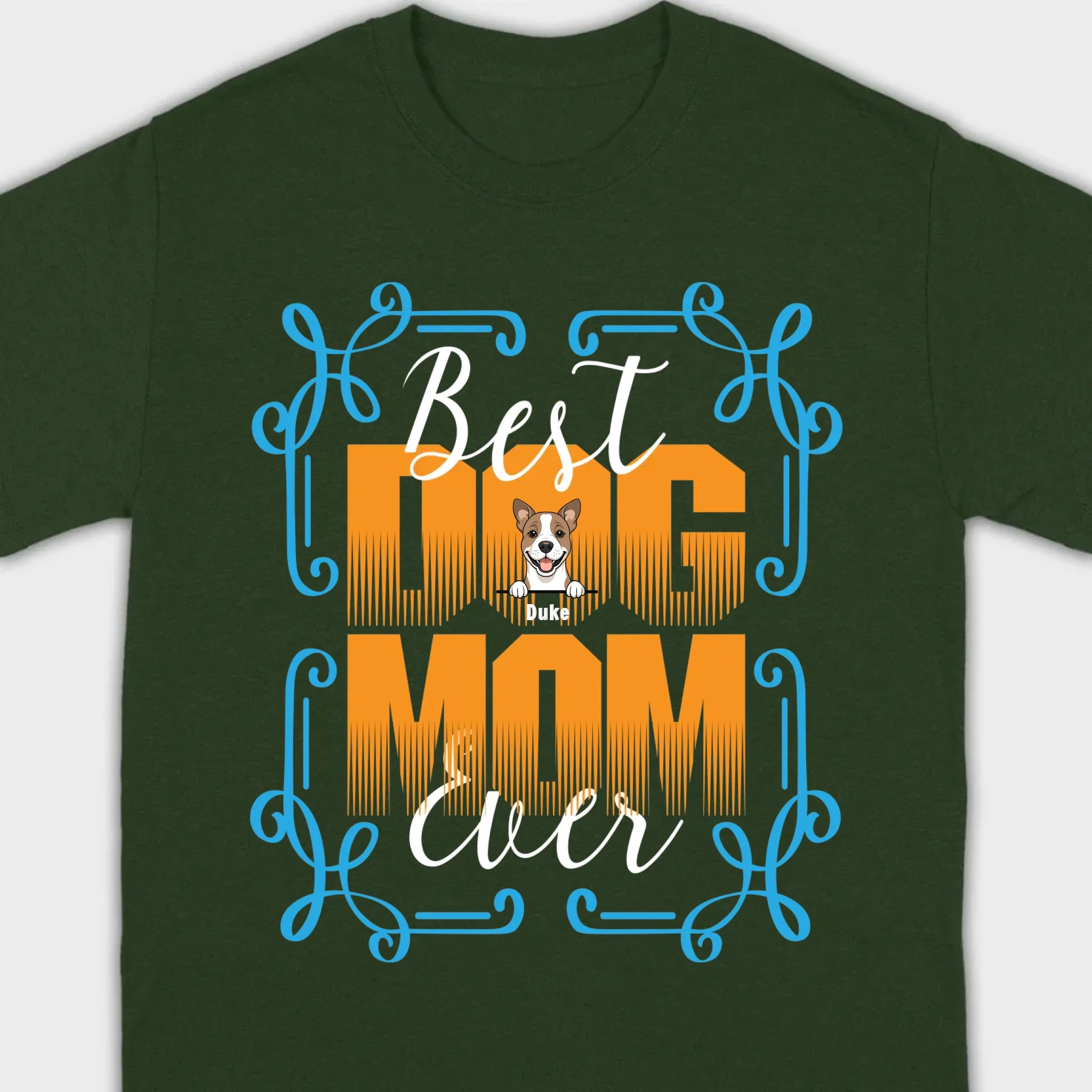 Custom Dog T-Shirt - Personalized 'Best Ever Dog Mom' With Dog Clipart – 89Prints
