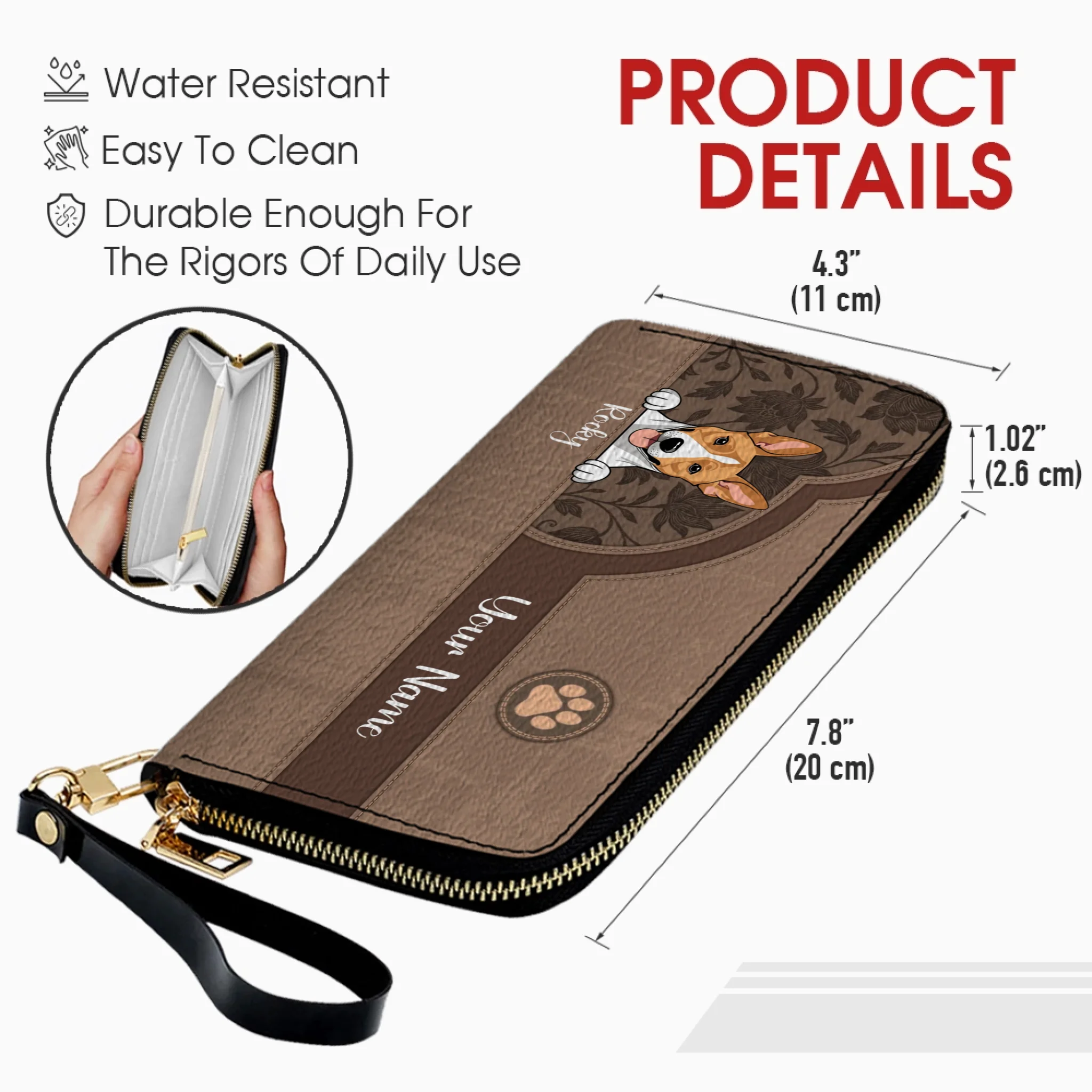 Customized Pet Wallet – Custom Name, Color Palette & Pet Count | 89Prints