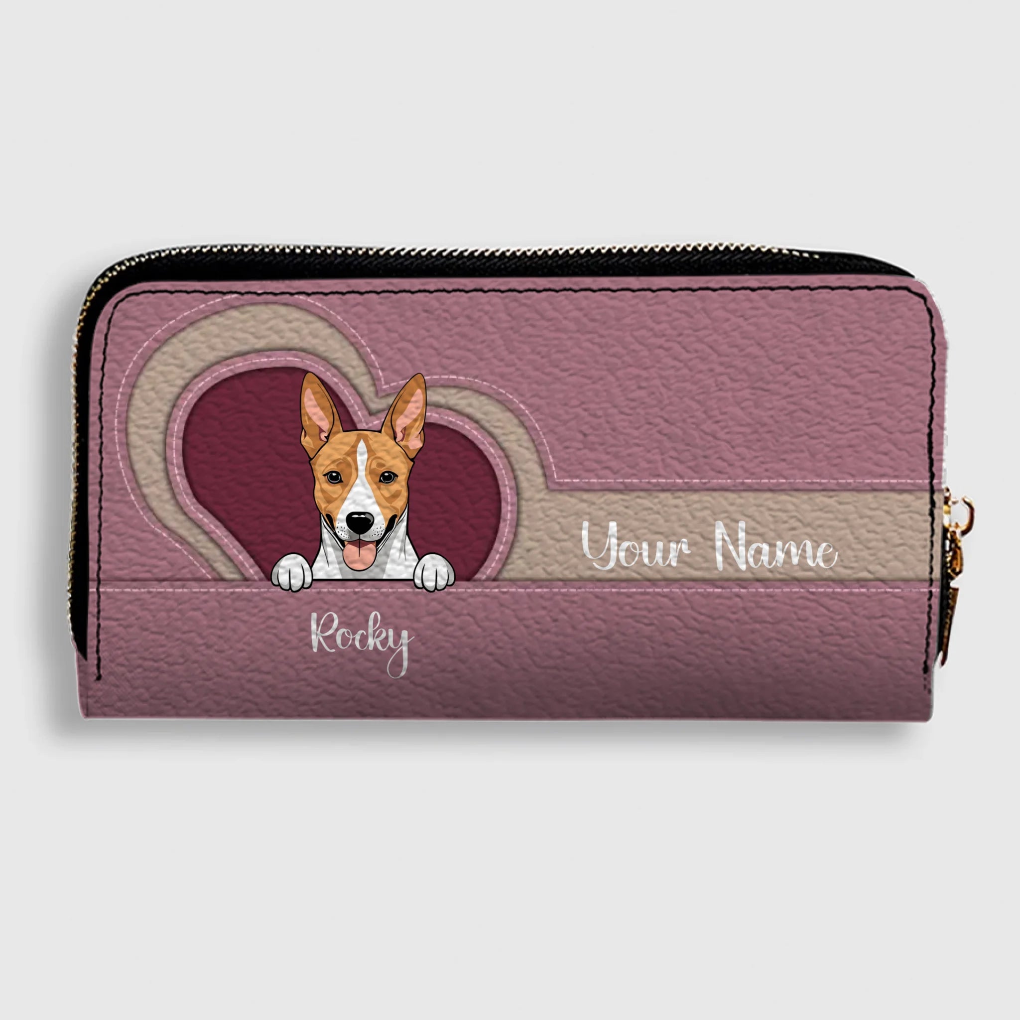 Custom Long Wallet – Personalized 1–2 Dogs Design, Basic Pattern Wallet Gift for Dog Lovers - 89Prints