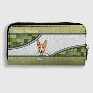 Custom Leather Long Wallet – Personalize 1–5 Dogs, Choose Your Favorite Breeds, Perfect Gift for Dog Lovers - 89Prints