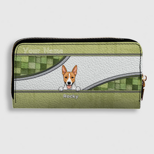 Custom Leather Long Wallet – Personalize 1–5 Dogs, Choose Your Favorite Breeds, Perfect Gift for Dog Lovers - 89Prints