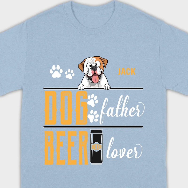 Personalized Funny American Bulldog “Dog Father, Beer Lover” T-Shirt - 89Prints
