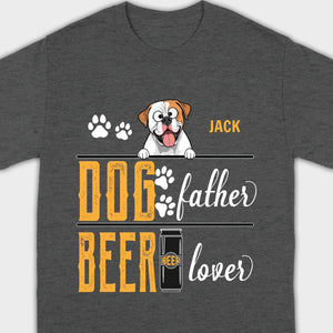 Personalized Funny American Bulldog “Dog Father, Beer Lover” T-Shirt - 89Prints