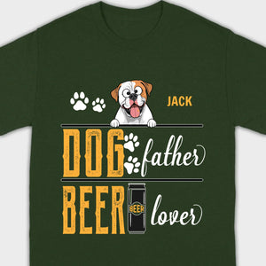 Personalized Funny American Bulldog “Dog Father, Beer Lover” T-Shirt - 89Prints