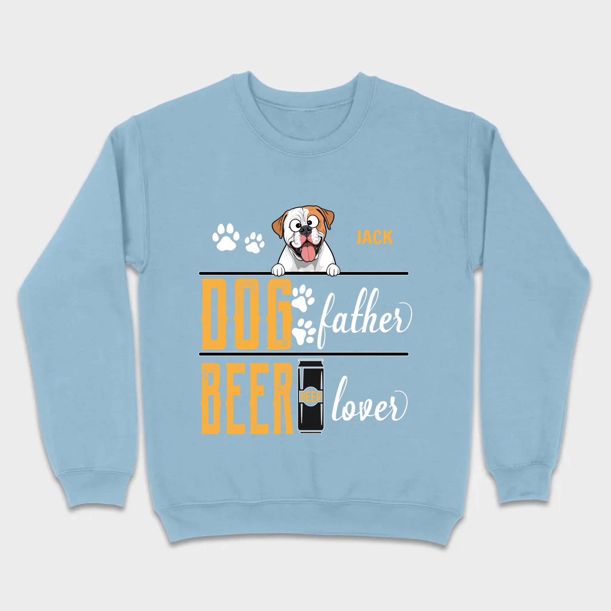 Personalized Funny American Bulldog “Dog Father, Beer Lover” T-Shirt - 89Prints