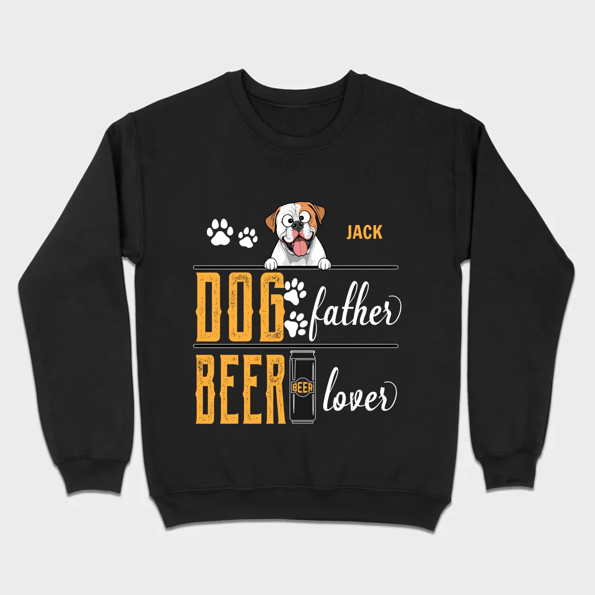 Personalized Funny American Bulldog “Dog Father, Beer Lover” T-Shirt - 89Prints